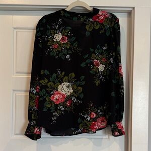 Loft Floral Black Blouse